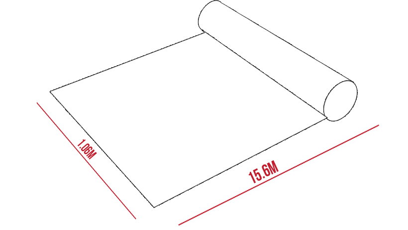 Kích thước 1 cuộn giấy dán tường Hàn Quốc